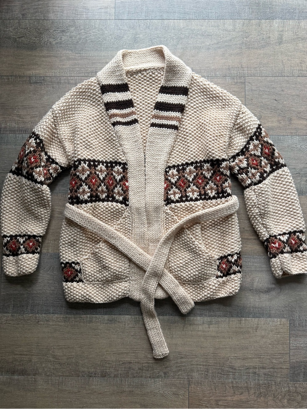 Hand Knit Marilyn Monroe Inspired Tie Cardigan